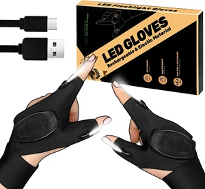 LED Flashlight Gloves for Men Women Adults Rechargeable Gifts for Men Dad - Picture 1 of 8