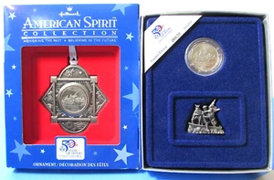 Moneda y figura Hallmark American Spirit más adorno NUEVA JERSEY - Imagen 1 de 9