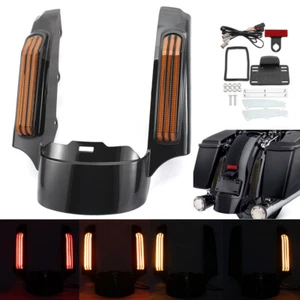 Rear Fender Extension Fascia W/ LED Light For Harley Touring Street Glide 2014+ - Picture 1 of 19