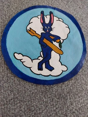 Hand Painted WW2 Leather Squadron Group Patch 324th Bombardment Squadron 91st BG - Image 1 of 4