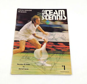 1975 Houston at Detroit World Tennis Signed Program 9 Autos