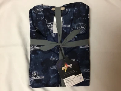 PIJAMA POTTERY BARN TEEN STAR TREK STARSHIP BRILLAR EN LA OSCURIDAD AZUL MARINO MEDIANO NUEVO Foto 1 de 2
