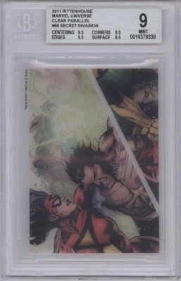 2011 Marvel Universe Clear Parallel #66 WOLVERINE SPIDER-WOMAN BGS 9 Mint Pop 1 - Image 1 of 2