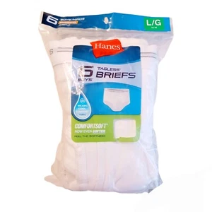 Hanes Boys 6 Pairs White Briefs/Underwear-14/16 - Picture 1 of 4
