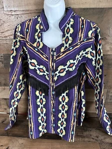 Panhandle Slim Long Sleeve Western Shirt Women XL  Aztec Fringe - Picture 1 of 6