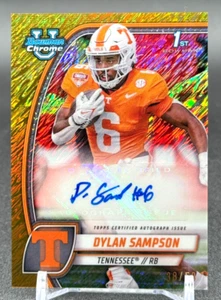 2024 Bowman University Chrome Dylan Sampson 1st Gold Shimmer Refractor Auto /50 - Picture 1 of 2