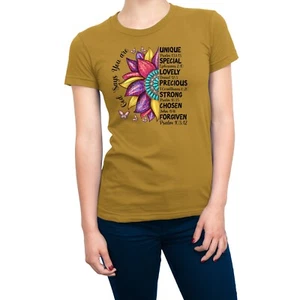 God Said You Are Unique Special Lovely Christian Religious Women's T-Shirt - Picture 1 of 5