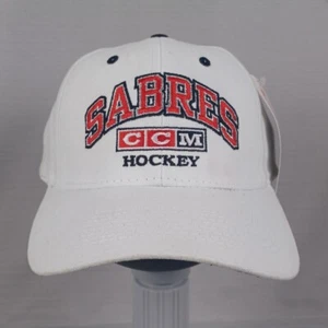 CCM Buffalo Sabres Hat Cap Vintage 90s Goat Head White Strapback NEW - Picture 1 of 8