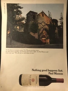 1973 Paul Masson Vineyard Print Ad Mountain Winery Saratoga California Zinfandel - Bild 1 von 1
