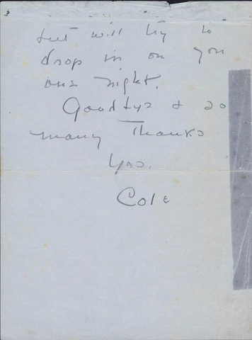 COLE PORTER - AUTOGRAPH LETTER SIGNED Cover