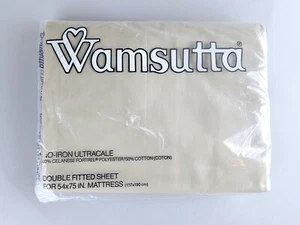 Vintage Wamsutta Double Fitted Sheet No Iron Ultracale NOS Beige - Picture 1 of 2
