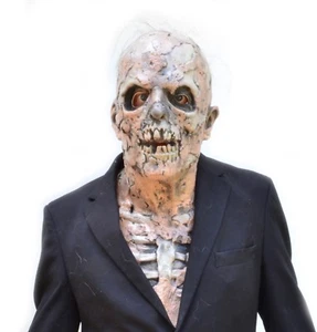 Scary Halloween Walking Dead Decaying Zombie Skeleton Skull Latex Mask - Picture 1 of 6