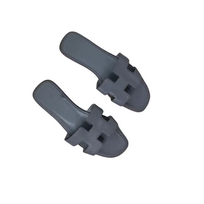 Sandalias Hermes Gris Antártida Cuero Naranja Talla 37 | Diseñador... Foto 1 de 4