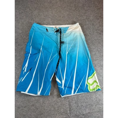 Fox Racing Futurama Board Shorts Para Hombres 31 Azul Blanco Elastizado OAP Ropa de Playa Natación Foto 1 de 4