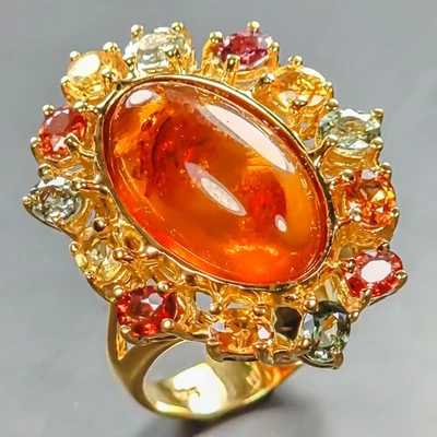 Joyería Anillo Ámbar Natural Plata de Ley 925 Talla 8/R442946 Foto 1 de 4