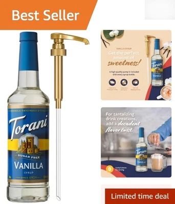 Jarabe de vainilla versátil sin azúcar con bomba - Perfecto para bebidas bajas en calorías Foto 1 de 4