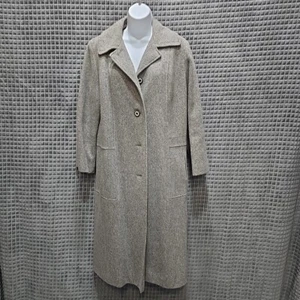 VTG Gray Wool Trench Overcoat Sz10 Alorna Unionmade USA Dillards Classic Winter - Picture 1 of 20