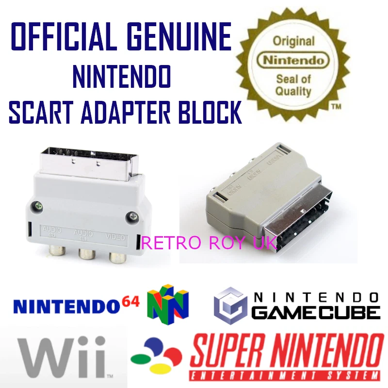 SNES N64 Gamecube Nintendo WII AV TV Composite SCART Adapter Block OFFICIAL  - Image 1 of 3