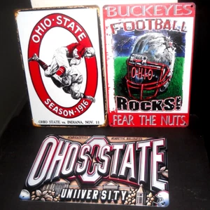 Ohio State 8"x12" Collectible Metal Wall Signs (3) New Ready to Hang Ships Free - Picture 1 of 7
