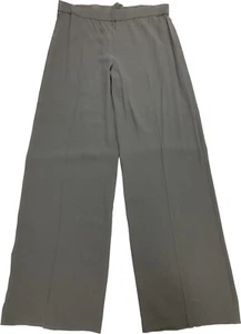 Eileen Fisher Pewter Grey 100% Seide leichte Hose weites Bein Reißverschluss hinten M NEU - Bild 1 von 12