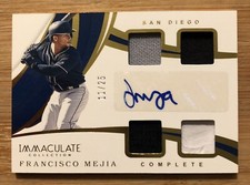 FRANCISCO MEJIA Auto Relic /25-2019 Panini Immaculate Collection-Complete Relics