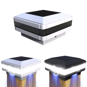 Outdoor Garden Solar LED Post Deck Cap Square Fence Light Landscape Lamp - Picture 1 of 15