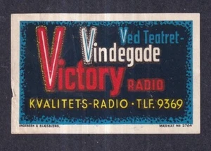 Denmark Poster Stamp Andersen & Blæsbjerg VICTORY RADIO SHOP ODENSE - Picture 1 of 1
