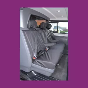 Tailored Waterproof Rear Back Black Seat Covers for Renault Trafic CrewVan 2014+ - Picture 1 of 4