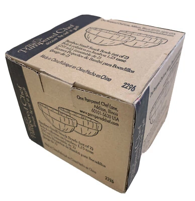 Pampered Chef - Bamboo Wood Snack Bowls  # 2296 - Set of 2 - NOS NIB NEW RETIRED - Image 1 of 2