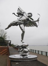 Stainless steel sculpture of Anteros  Piccadilly Circus London by Marcin Gornia