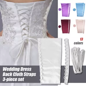 3PCS/set Satin Corset Kit Zipper Replacement Wedding Gown Lace Webbing Craft DIY - Picture 1 of 25