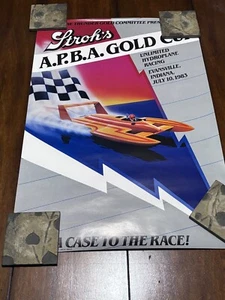 Stroh's APBA Gold Cup Vintage 1983 Unlimited Hydroplane Boat Racing Poster VTG - Picture 1 of 1