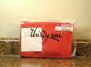 Thirty One Jewell Street Style Purse Coral Kisses Pebble Crossbody Clutch NEW - Picture 1 of 3