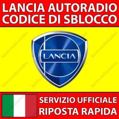 ✅LANCIA RADIO CODICE DI SBLOCCO DELTA FULVIA LYBRA MUSA THESIS VOYAGER YPSILON✅ - Bild 1 von 4