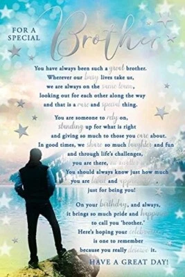 KINGFISHER for A Special Brother River Mountain Sentiments Happy Birthday Card Lovely Verse
