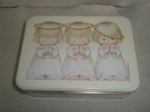 Hallmark 3 praying ANGEL children storage tin  w/  removable lid - Picture 1 of 10