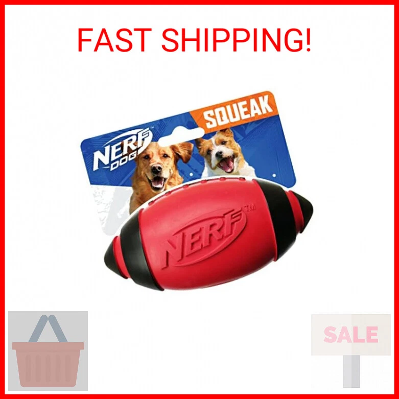 Nerf Dog Squeaker Football 7-inch Red Model 6998