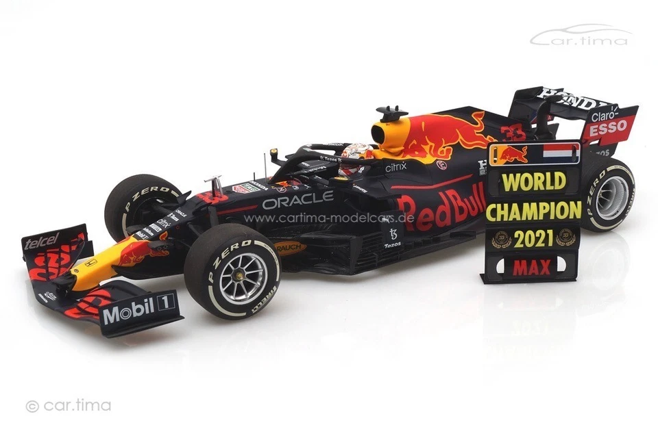 Red Bull Racing RB16B Winner Abu Dhabi 2021 Max Verstappen / Pit Board Minicham - Image 1 of 4
