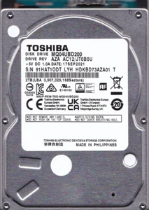 MQ04UBD200 Rev: AZA AC12/JT0B0U p/n: HDKBD73AZA01 T SEP/2021 2 TB USB 3.0 TOSHIBA - Bild 1 von 5