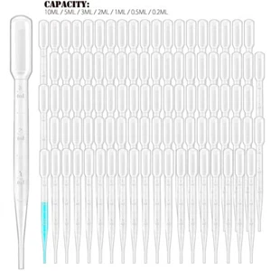 0.2ML-10ML SMALL PLASTIC PIPETTES LONG to DECANT BODY GLUE GRADUATED PIPPETTE - Picture 1 of 6