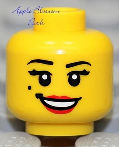 NEW Lego Female MINIFIG HEAD Girl w/Red Lips Smile Beauty Mark - Kingdoms/Castle - Picture 1 of 1