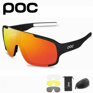 POC Cycling Biker Glasses Sunglasses UV400 Polarized Glasses W/ 3pc Replace Lens - Picture 1 of 17