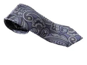NWT ERMENEGILDO ZEGNA Blue Geometric Silk Tie Made In Italy - Picture 1 of 8