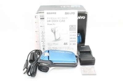 SANYO Xacti DMX-CA8 Digital Movie Camera Camcorder Waterproof 5x Blue w/Box - Image 1 of 4