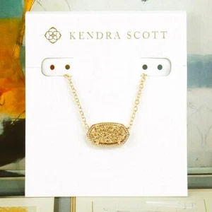 NWT Kendra Scott Elisa Rose Gold Drusy Short Necklace Rose Gold Tone - Picture 1 of 6