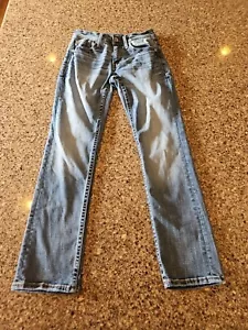 BKE Buckle Jake Jeans Blue Light Straight Men 27x30 Brown Tag - Picture 1 of 12