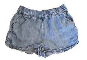 Vineyard Vines Girls Blue Denim Chambray Pull-on Short Shorts Size S (8) - Picture 1 of 3
