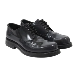 Prada Herren Vintage Derby Größe US 8 UK7 Grau Glattleder Oxford Schnürschuhe - Bild 1 von 9