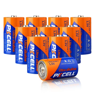 10Pcs Size D Alkaline Batteries 1.5V LR20 E95 AM1 MN1300 Cell for Portable Fan - Image 1 of 4