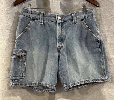 Pantalones Cortos De Colección Levi's Para Mujer 10 MISS Azul Carga Bolsillos con Solapa Denim Jean Foto 1 de 4